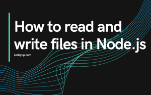 Reading and writing files in Node